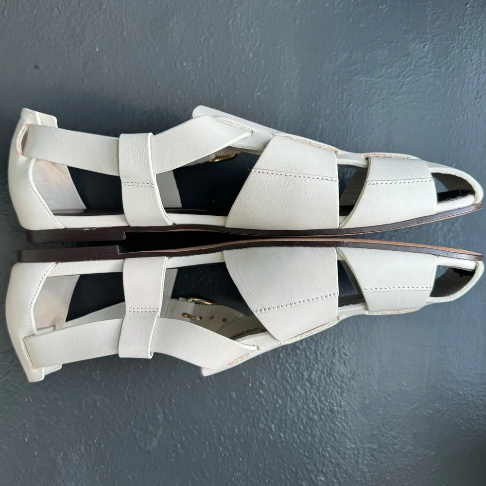Emme Parsons Ernest Leather Fisherman Sandal Ivory Calfskin - Picture 2 of 8